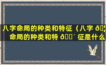 八字命局的种类和特征（八字 🦄 命局的种类和特 🌴 征是什么）